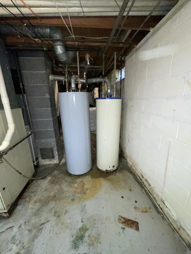 utilities with heating unit and water heater