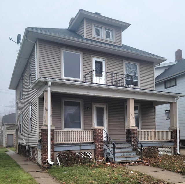 view of front facade featuring covered porch