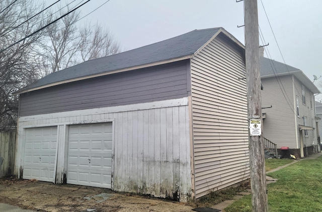 view of garage