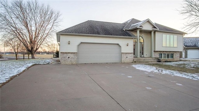 view of front of home with a garage