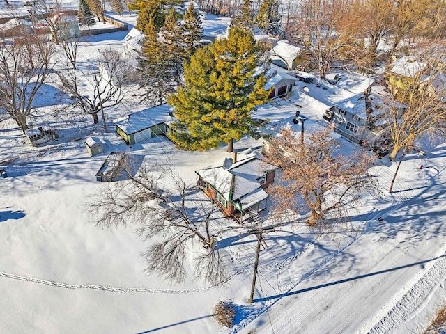 view of snowy aerial view