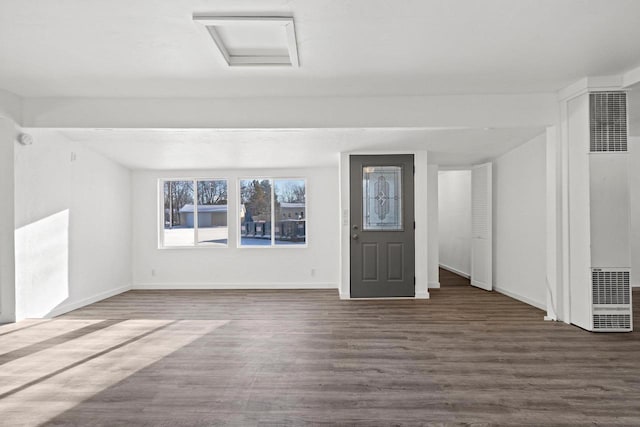 entryway featuring dark wood-type flooring