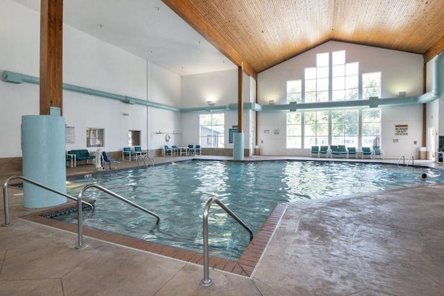 view of pool featuring a hot tub