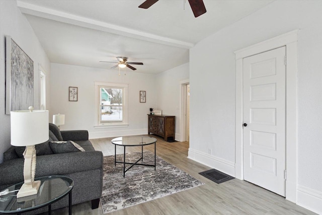 living room with hardwood / wood-style flooring