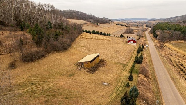 bird's eye view with a rural view