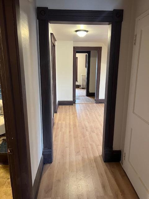 hall featuring light hardwood / wood-style floors