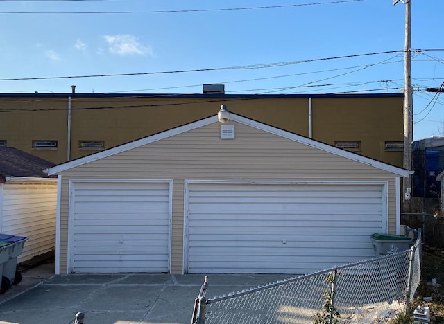 view of garage