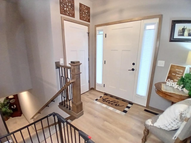 foyer featuring light hardwood / wood-style floors