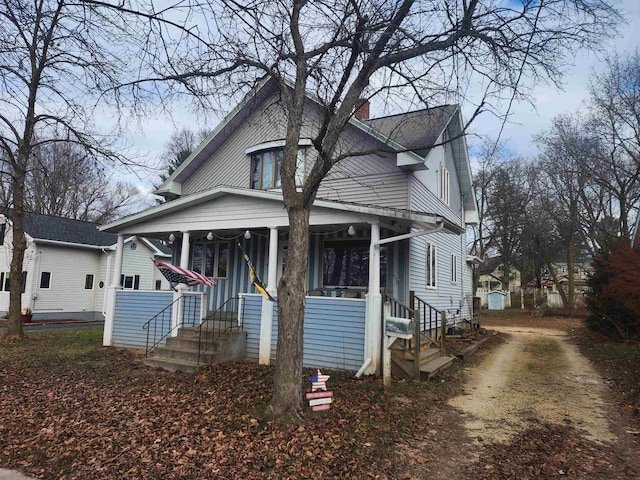 view of front of property with a porch