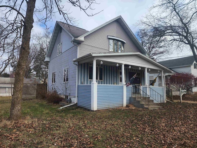 view of front of home with covered porch