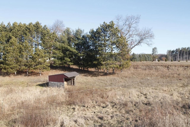 view of yard with a rural view