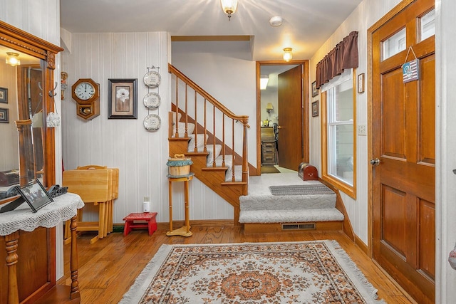 foyer featuring light hardwood / wood-style floors