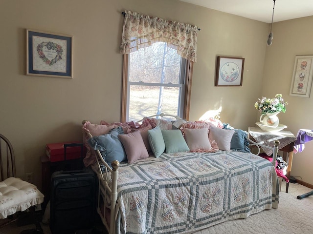 bedroom featuring carpet flooring