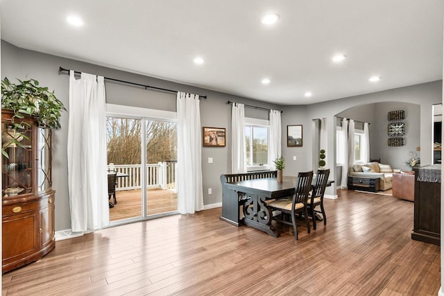 dining room featuring light hardwood / wood-style flooring