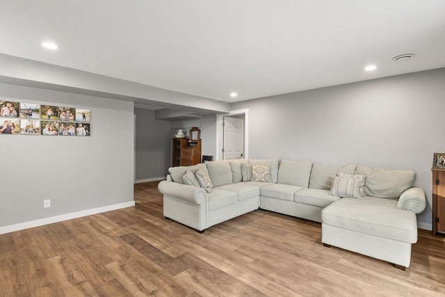 living room featuring wood-type flooring