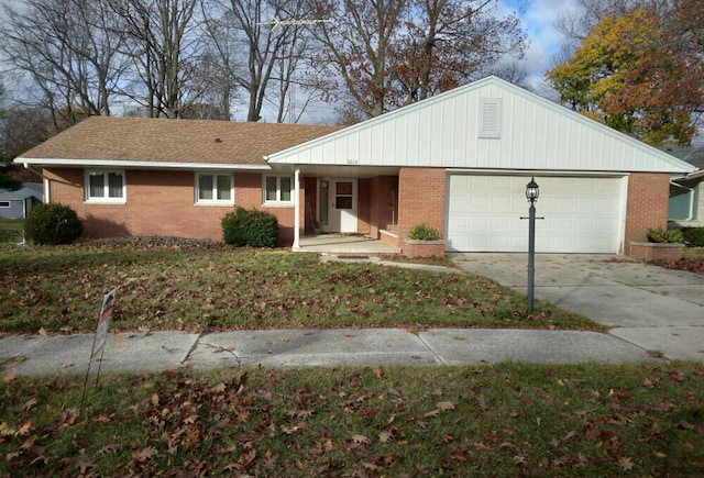 single story home featuring a garage