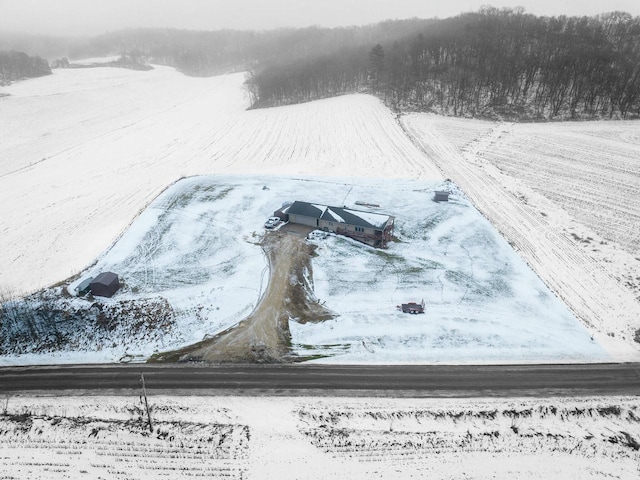 view of snowy aerial view