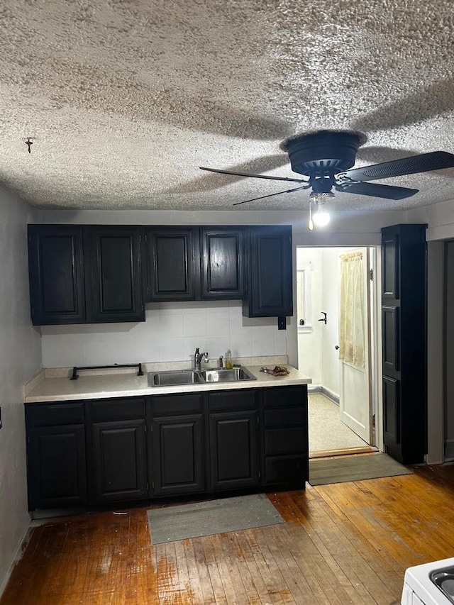 kitchen with hardwood / wood-style floors and sink