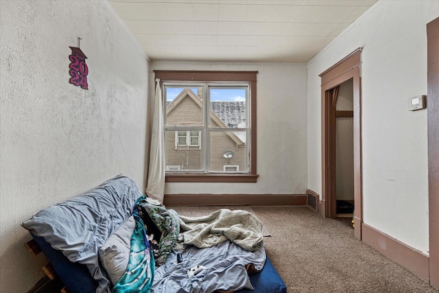 bedroom featuring carpet