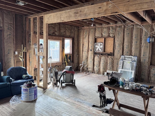 misc room featuring light hardwood / wood-style flooring