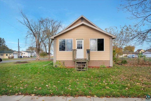 exterior space with a front yard