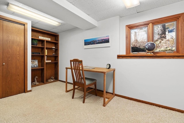 2022 27th St, Monroe, WI 53566 - carpeted office space featuring baseboards and a drop ceiling