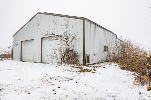 view of snow covered structure