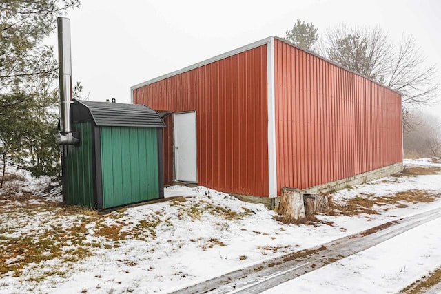 view of snow covered structure