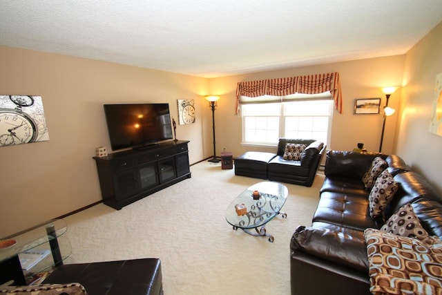 living room featuring carpet flooring