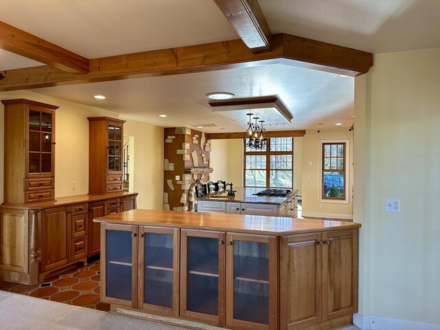N7859 Lakeside Park Rd, Elkhart Lake, WI 53020 - bar with beamed ceiling and decorative light fixtures