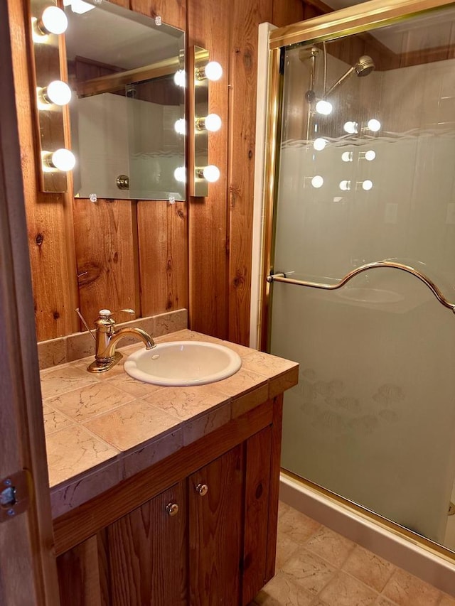 N7859 Lakeside Park Rd, Elkhart Lake, WI 53020 - bathroom featuring vanity and an enclosed shower