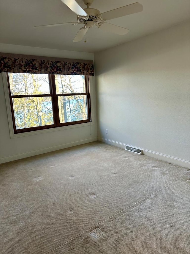 N7859 Lakeside Park Rd, Elkhart Lake, WI 53020 - spare room with ceiling fan, light carpet, and a wealth of natural light
