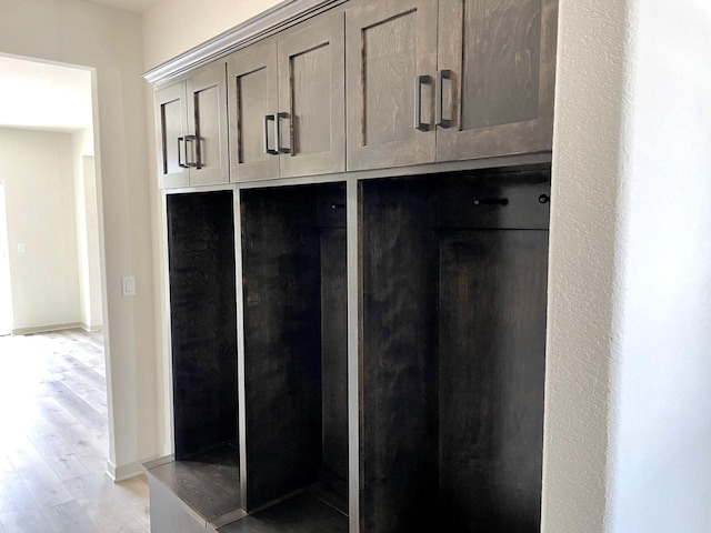 mudroom featuring light hardwood / wood-style flooring