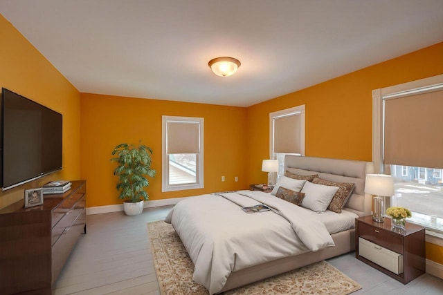 bedroom featuring light hardwood / wood-style floors