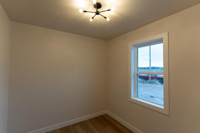 spare room featuring hardwood / wood-style flooring and a healthy amount of sunlight