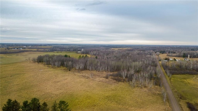 aerial view featuring a rural view