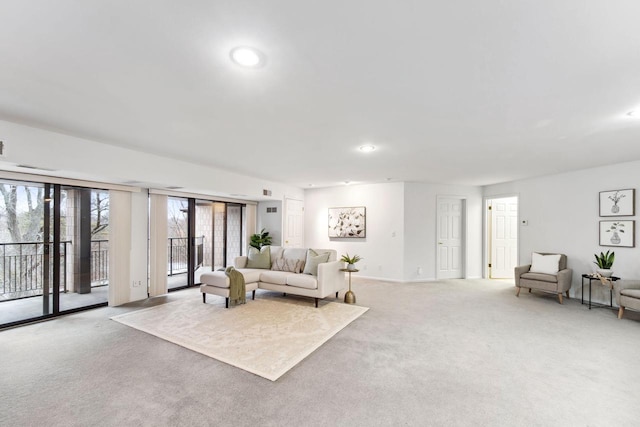 living room featuring carpet floors