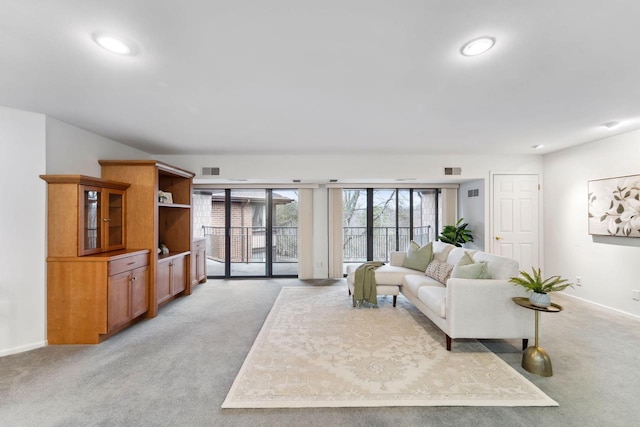 view of carpeted living room