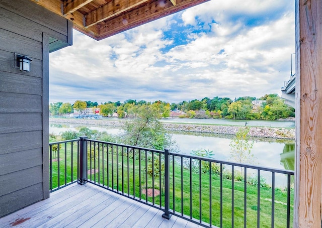 balcony with a water view