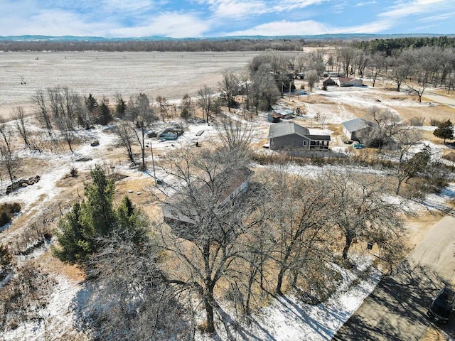 drone / aerial view with a rural view