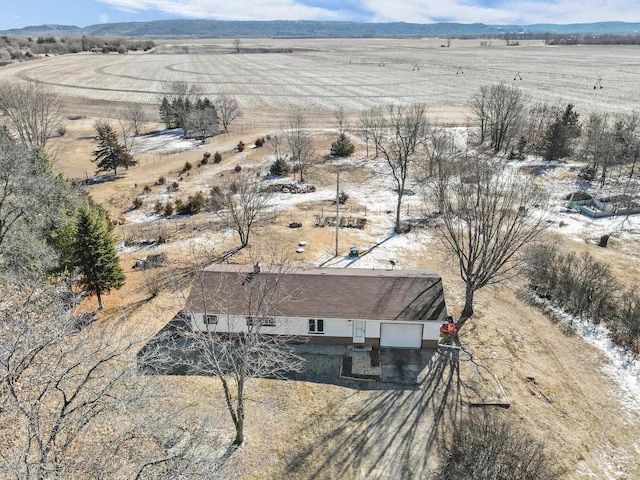 aerial view featuring a rural view