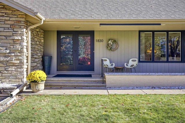 doorway to property with french doors