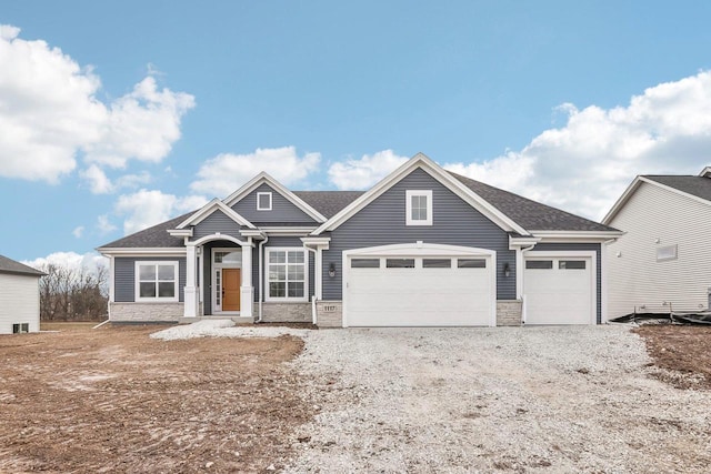 view of front of house with a garage