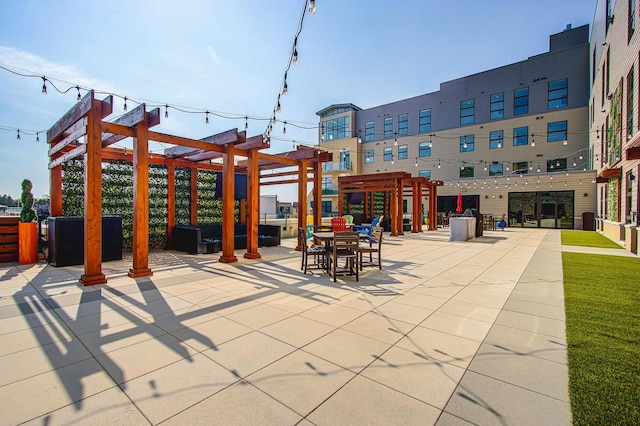 view of patio / terrace featuring a pergola