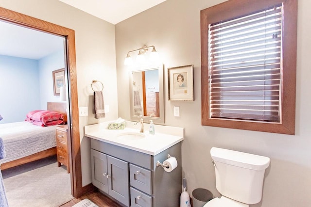 bathroom with vanity and toilet