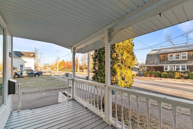 deck with a porch