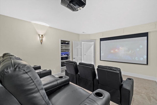 view of carpeted home theater