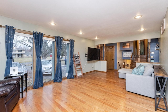 living room featuring hardwood / wood-style flooring