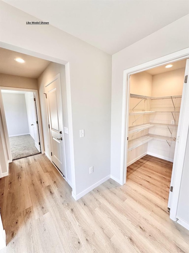 interior space featuring light wood-type flooring