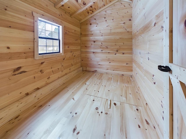 view of sauna / steam room with wood-type flooring